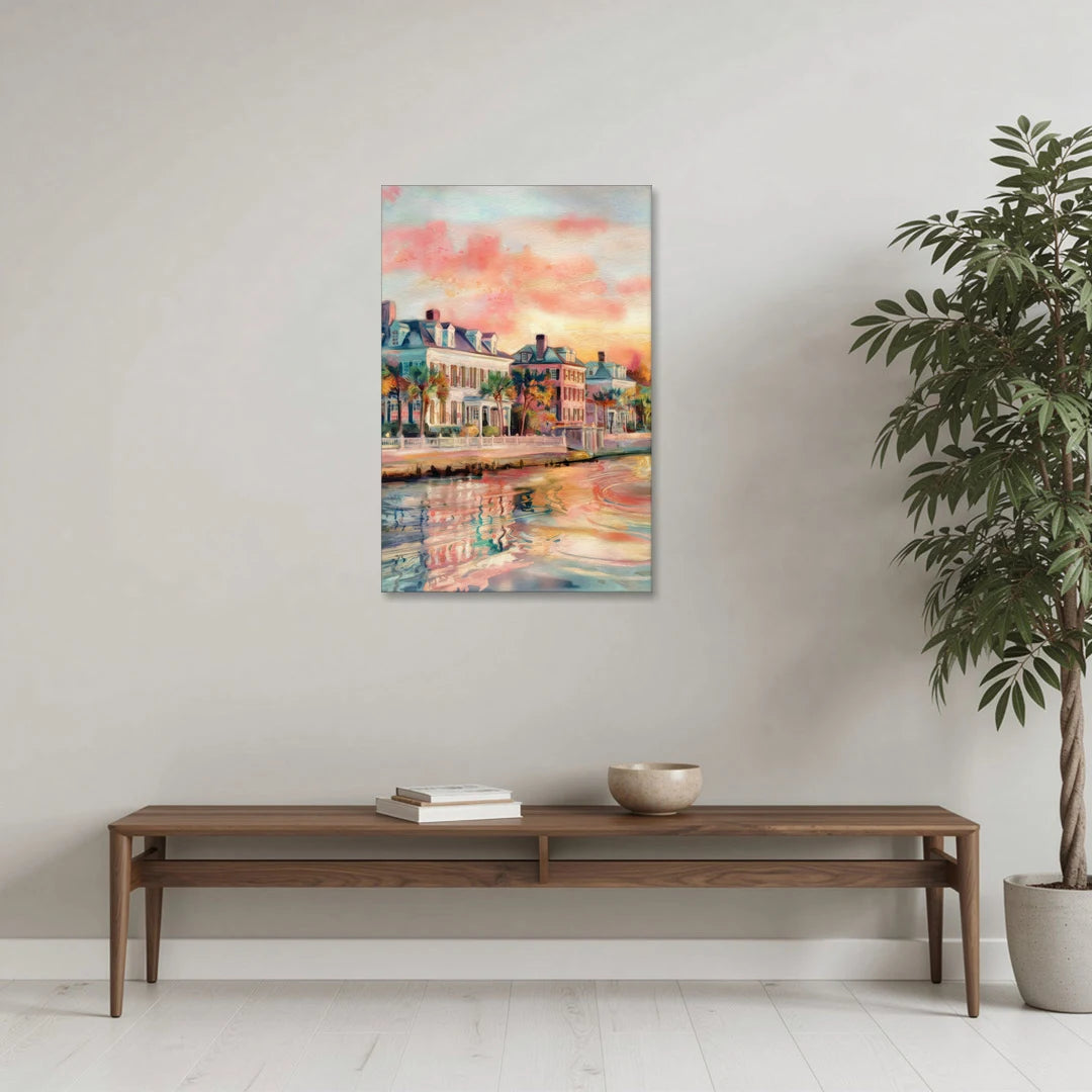 Charleston Battery District - Canvas Wall Art - Coffee Table - 24x36