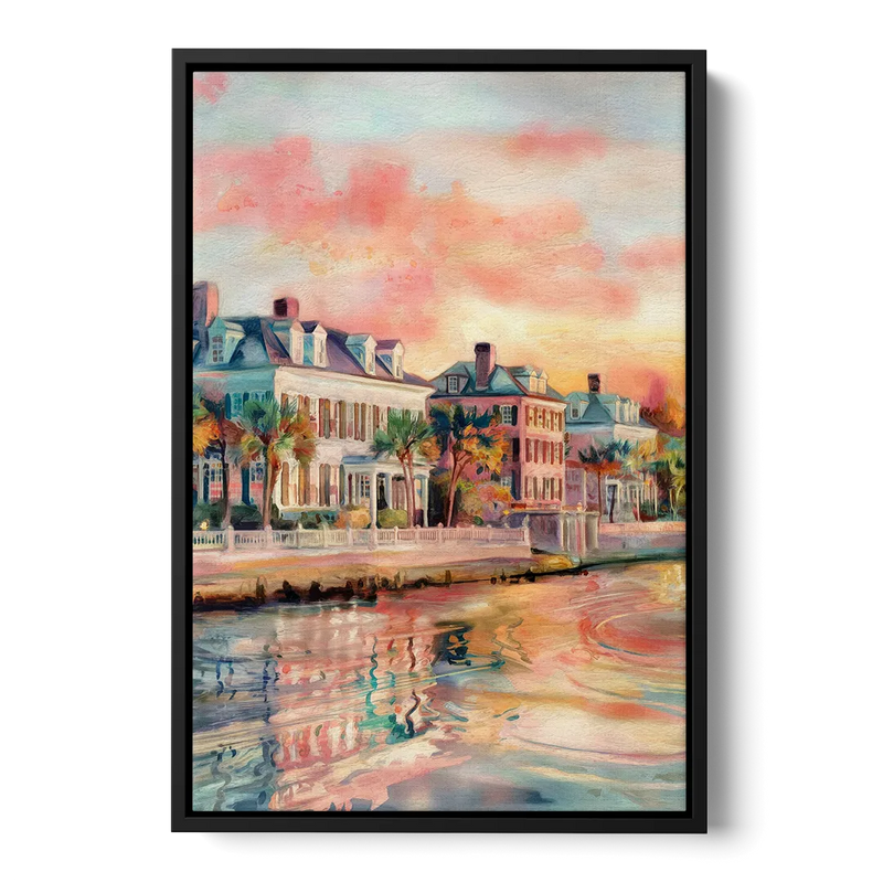 Charleston Battery District Front - Black Canvas Wall Art