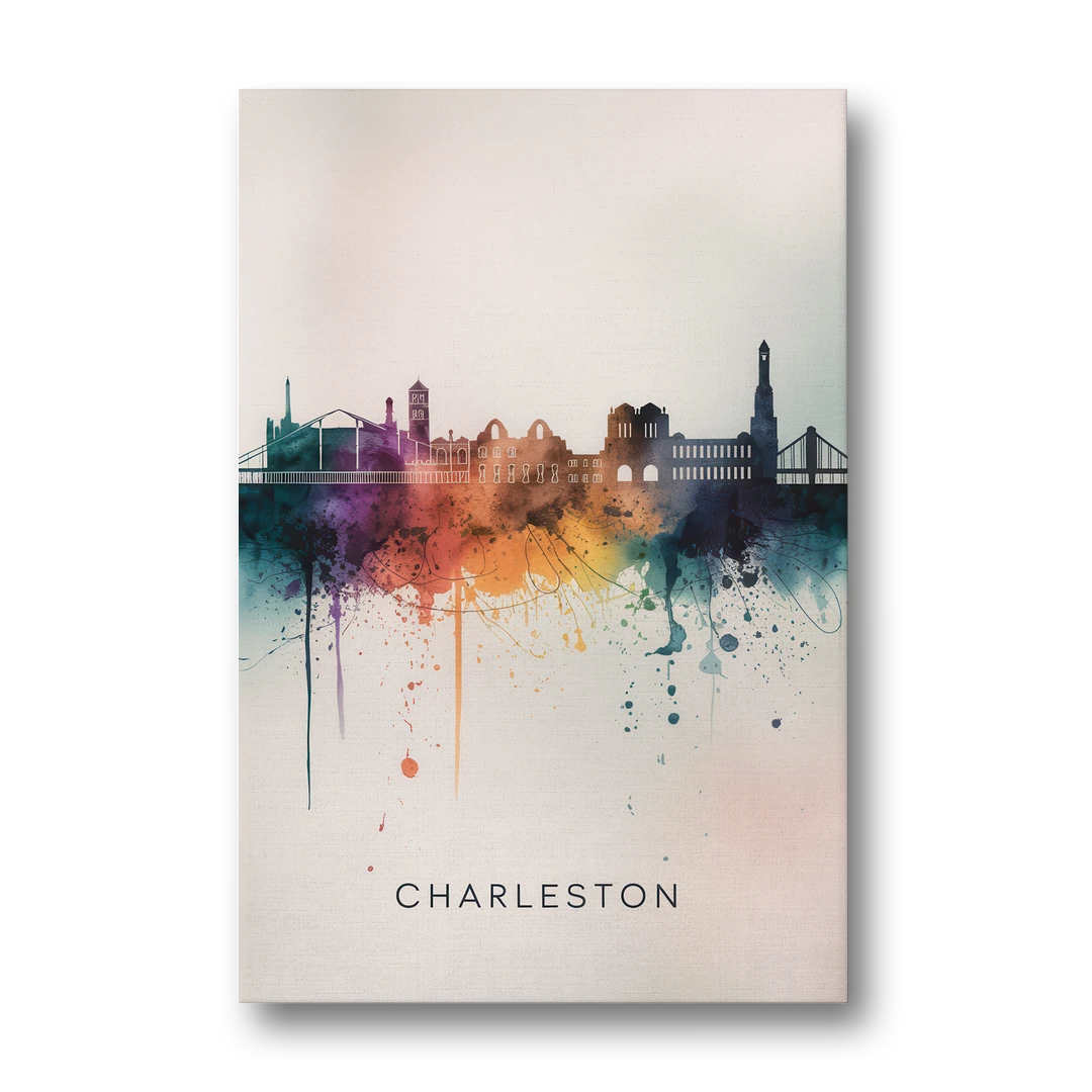 Charleston Historic Skyline - Canvas Wall Art - Front