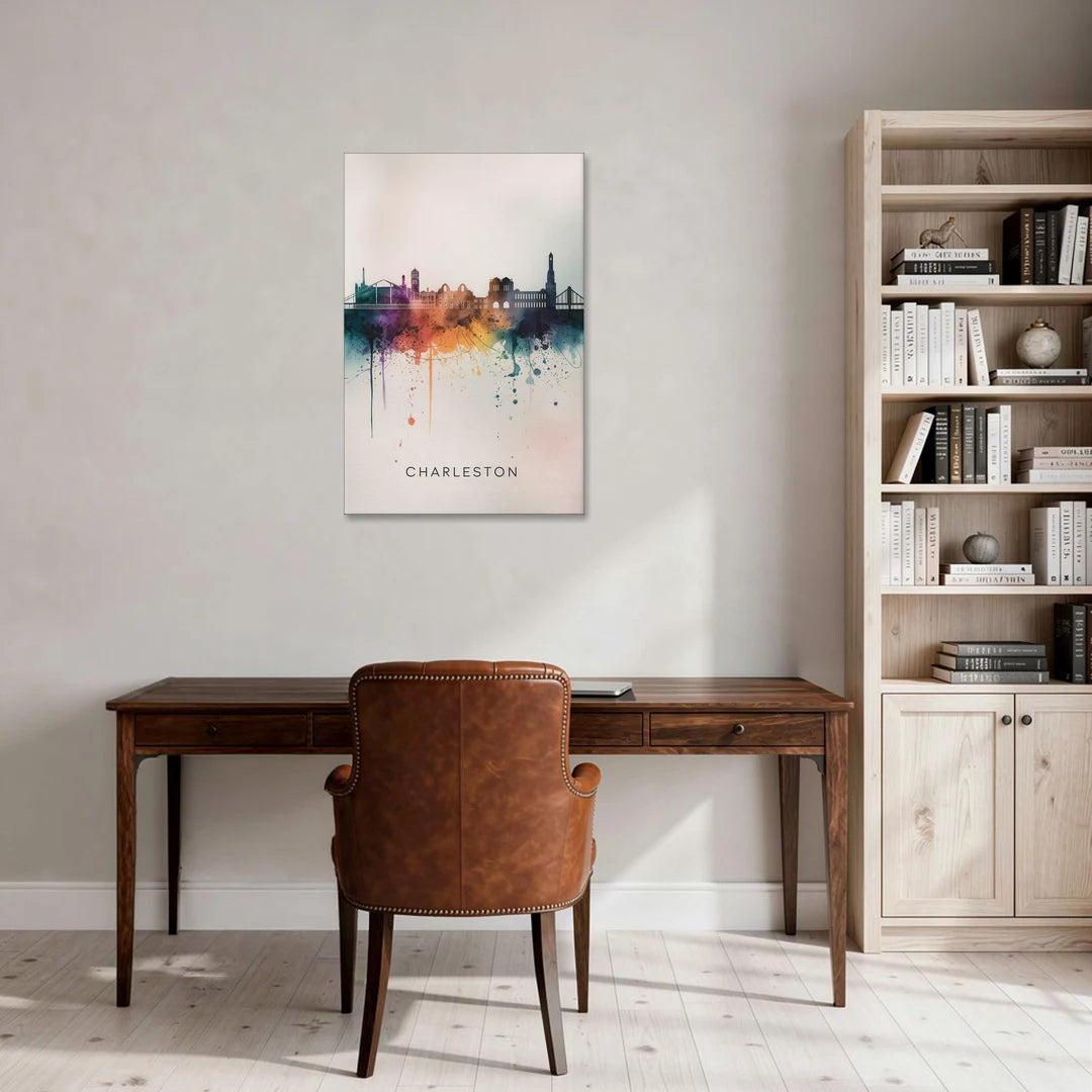 Charleston Historic Skyline - Canvas Wall Art - Office - 24x36