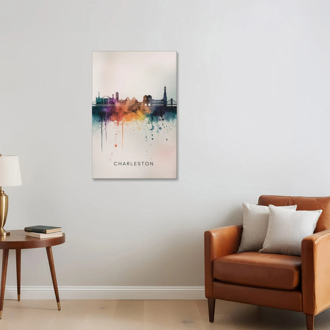 Charleston Historic Skyline - Canvas Wall Art - Sofa - 24x36