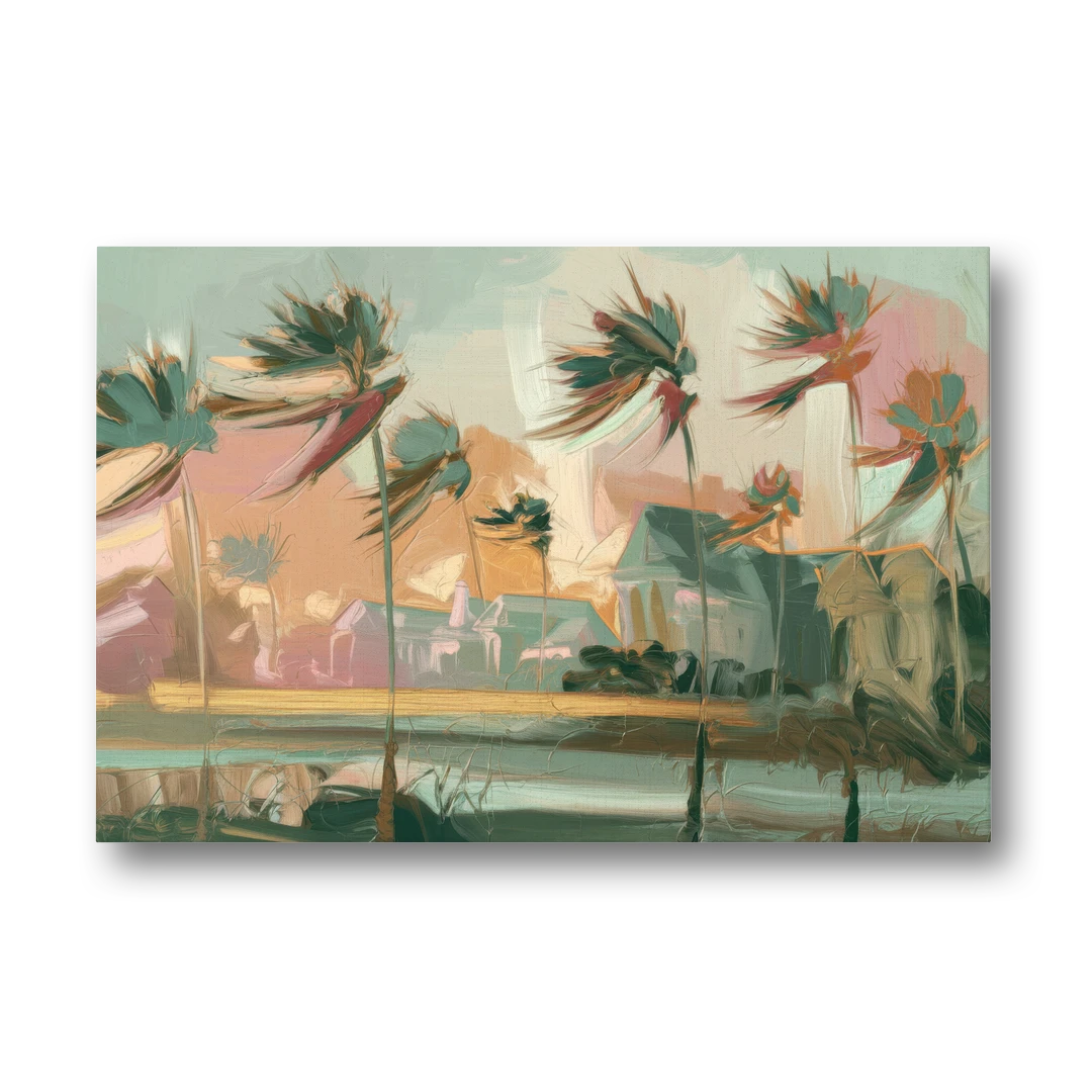 Charleston Palmetto Trees - Canvas Wall Art - Front