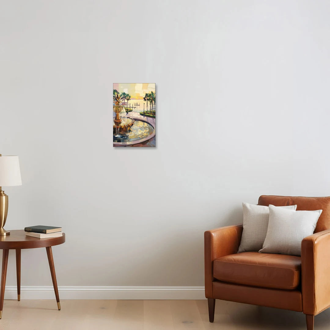 Charleston Waterfront Park - Canvas Wall Art - Sofa - 12x18