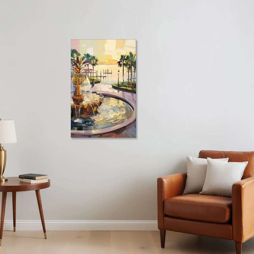 Charleston Waterfront Park - Canvas Wall Art - Sofa - 24x36