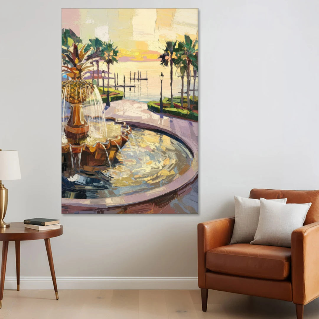 Charleston Waterfront Park - Canvas Wall Art - Sofa - 40x60