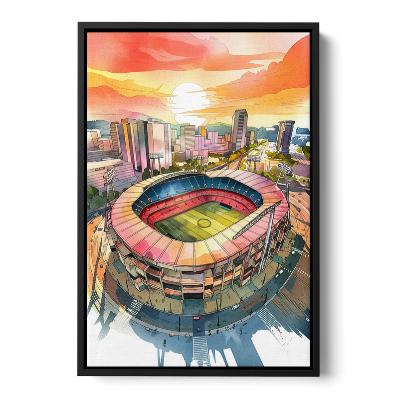 Charlotte FC Stadium View Front - Black Canvas Wall Art