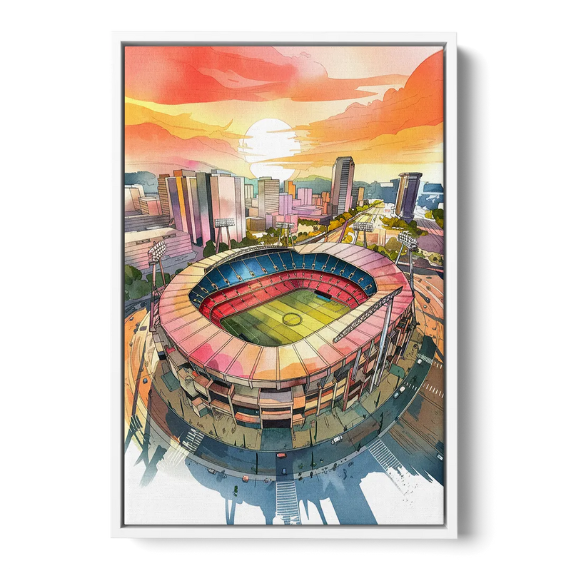 Charlotte FC Stadium View Front - White Canvas Wall Art