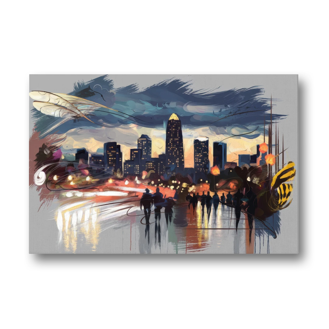 Charlotte Hornets Tribute - Canvas Wall Art - Front