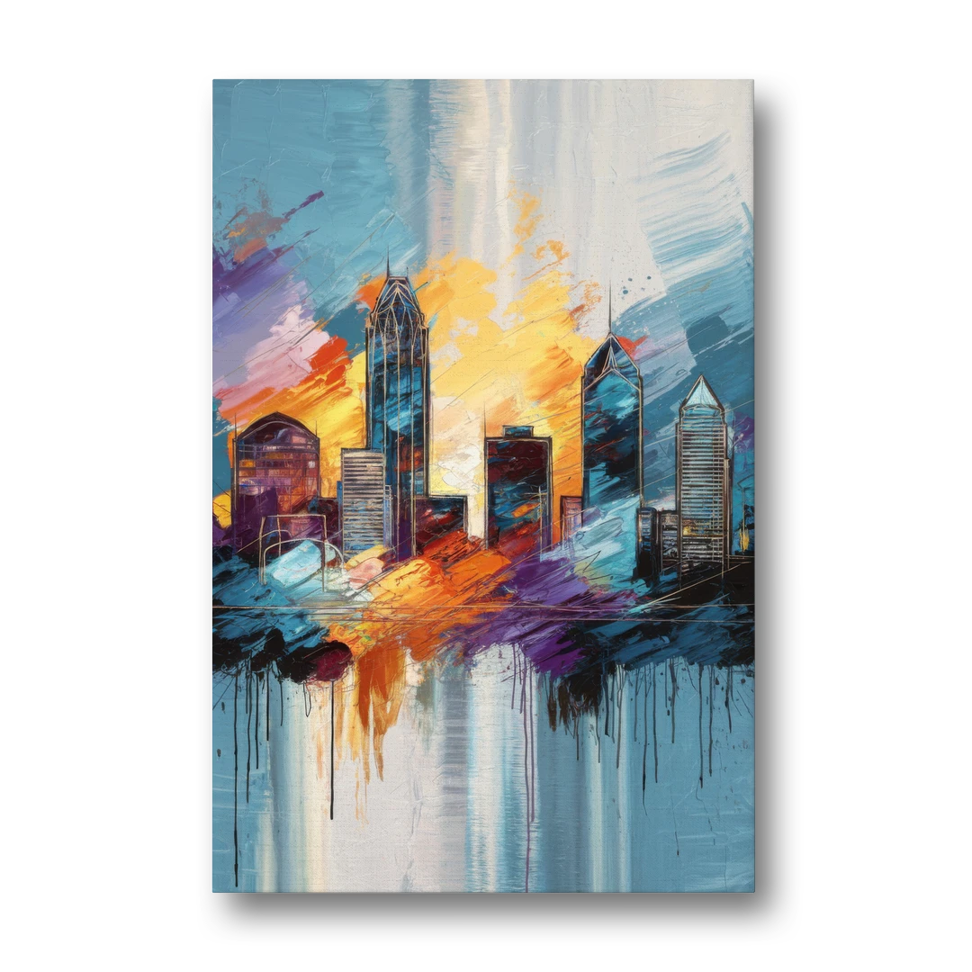 Charlotte Skyline and Panthers Pride - Canvas Wall Art - Front