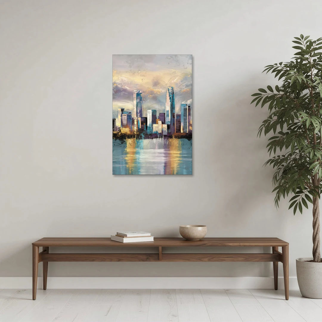 Charlotte Uptown Skyline - Canvas Wall Art - Coffee Table - 24x36