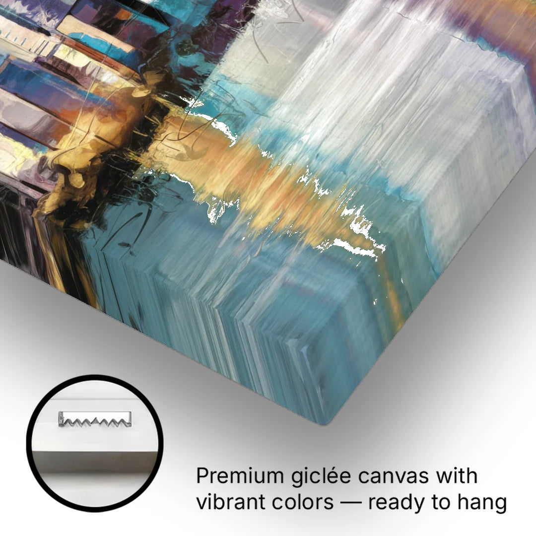 Charlotte Uptown Skyline - Canvas Wall Art - Gallery Wrap Corner