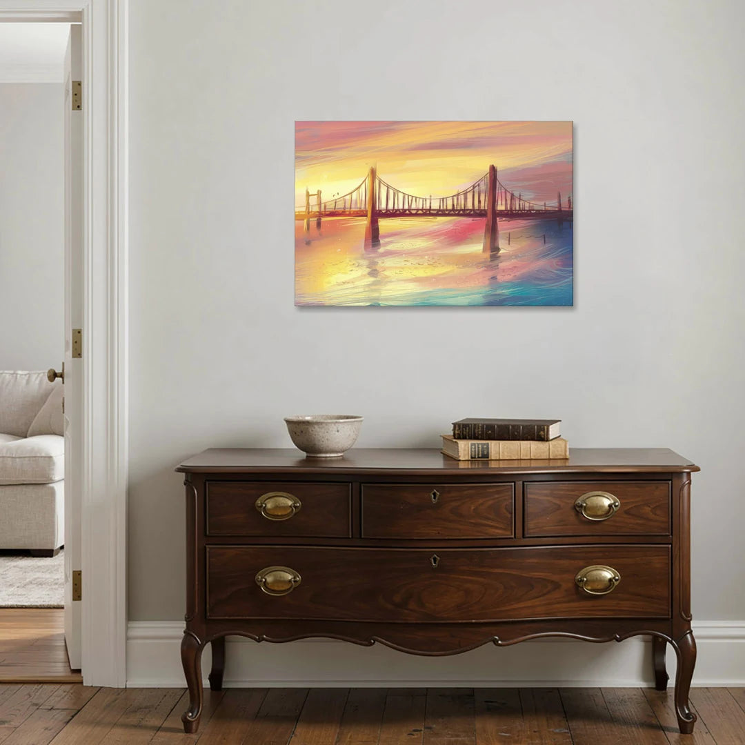Chesapeake Bay Bridge Reflections - Canvas Wall Art - Coffee Table - 36x24