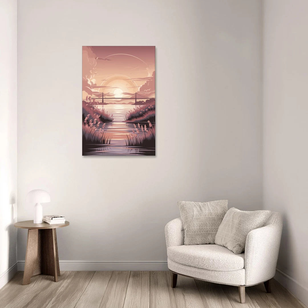 Chesapeake Bay Sunset Glow - Canvas Wall Art - Sofa - 24x36