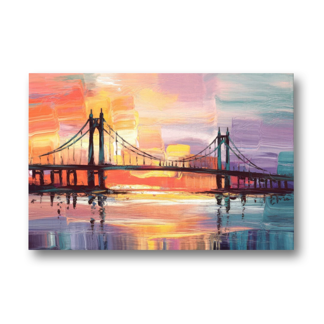 Chesapeake Bridge Silhouette - Canvas Wall Art - Front
