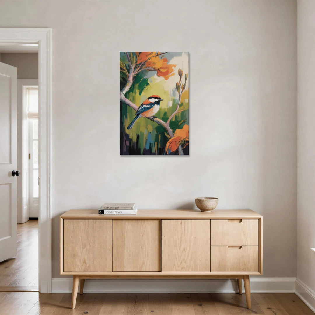 Chic Chickadee Charm - Canvas Wall Art - Coffee Table - 24x36
