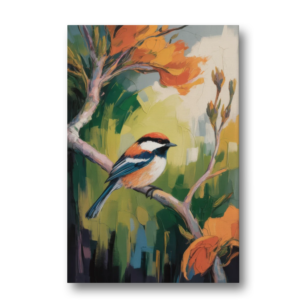 Chic Chickadee Charm - Canvas Wall Art - Front
