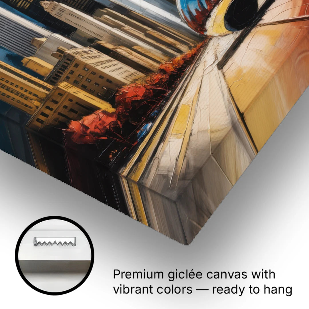 Chicago 3D Layered Skyline Perspective - Canvas Wall Art - Gallery Wrap Corner