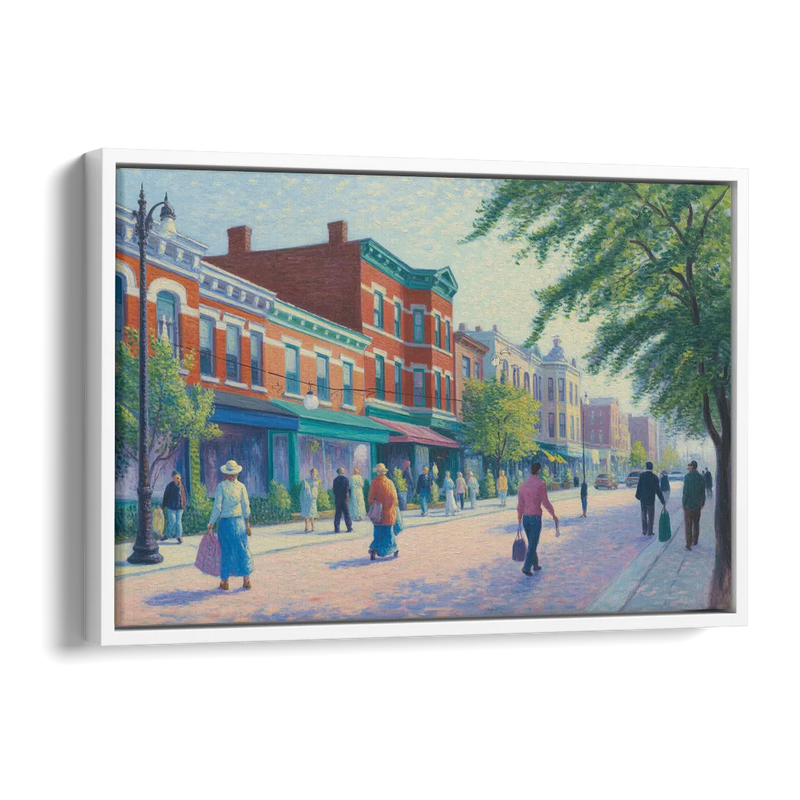 Chicago Andersonville Cultural Heritage Side - White Canvas Wall Art