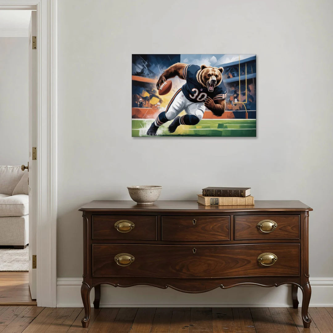 Chicago Bears Impressionistic Bear Art - Canvas Wall Art - Coffee Table - 36x24