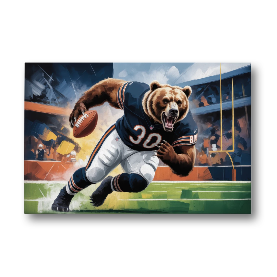 Chicago Bears Impressionistic Bear Art - Canvas Wall Art - Front