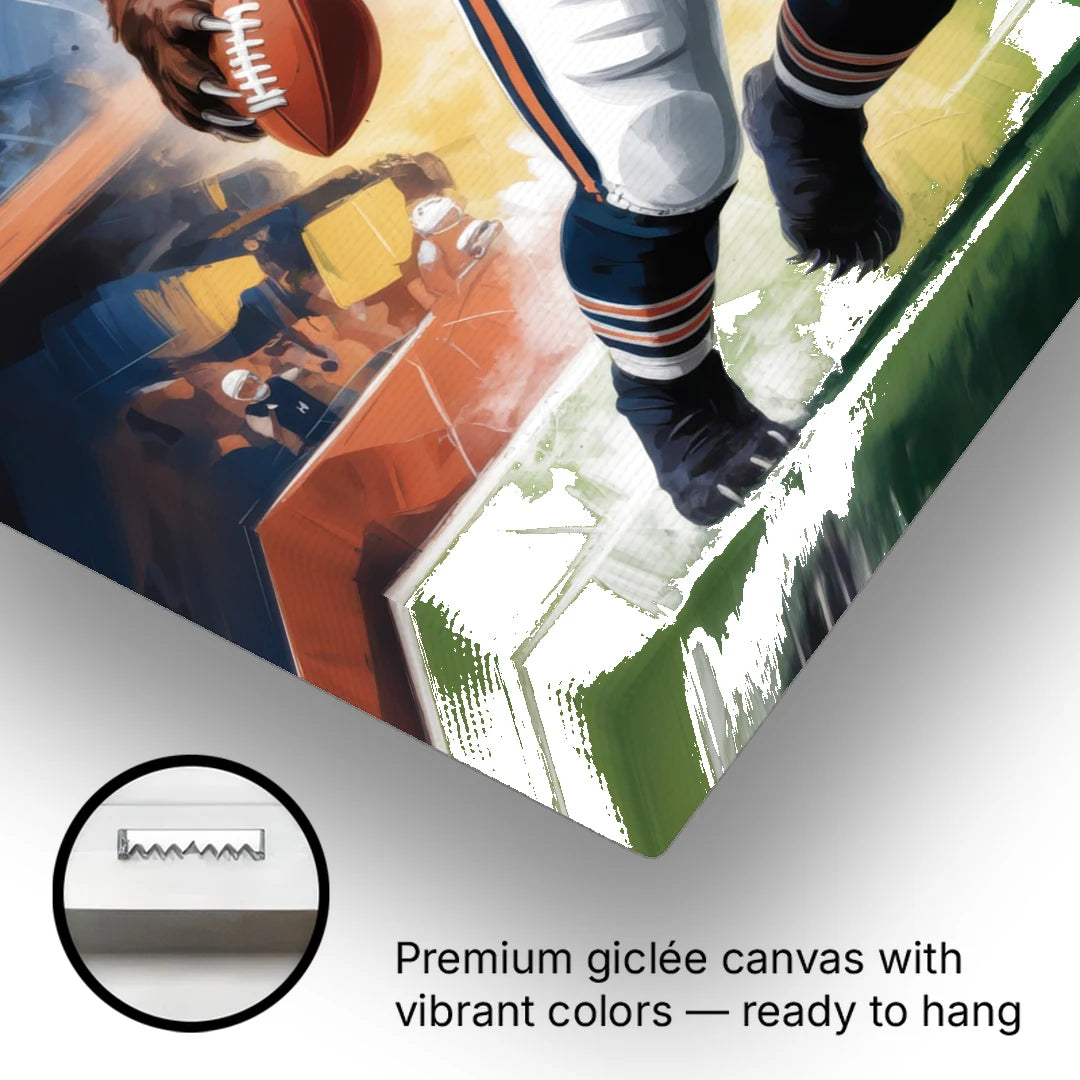 Chicago Bears Impressionistic Bear Art - Canvas Wall Art - Gallery Wrap Corner