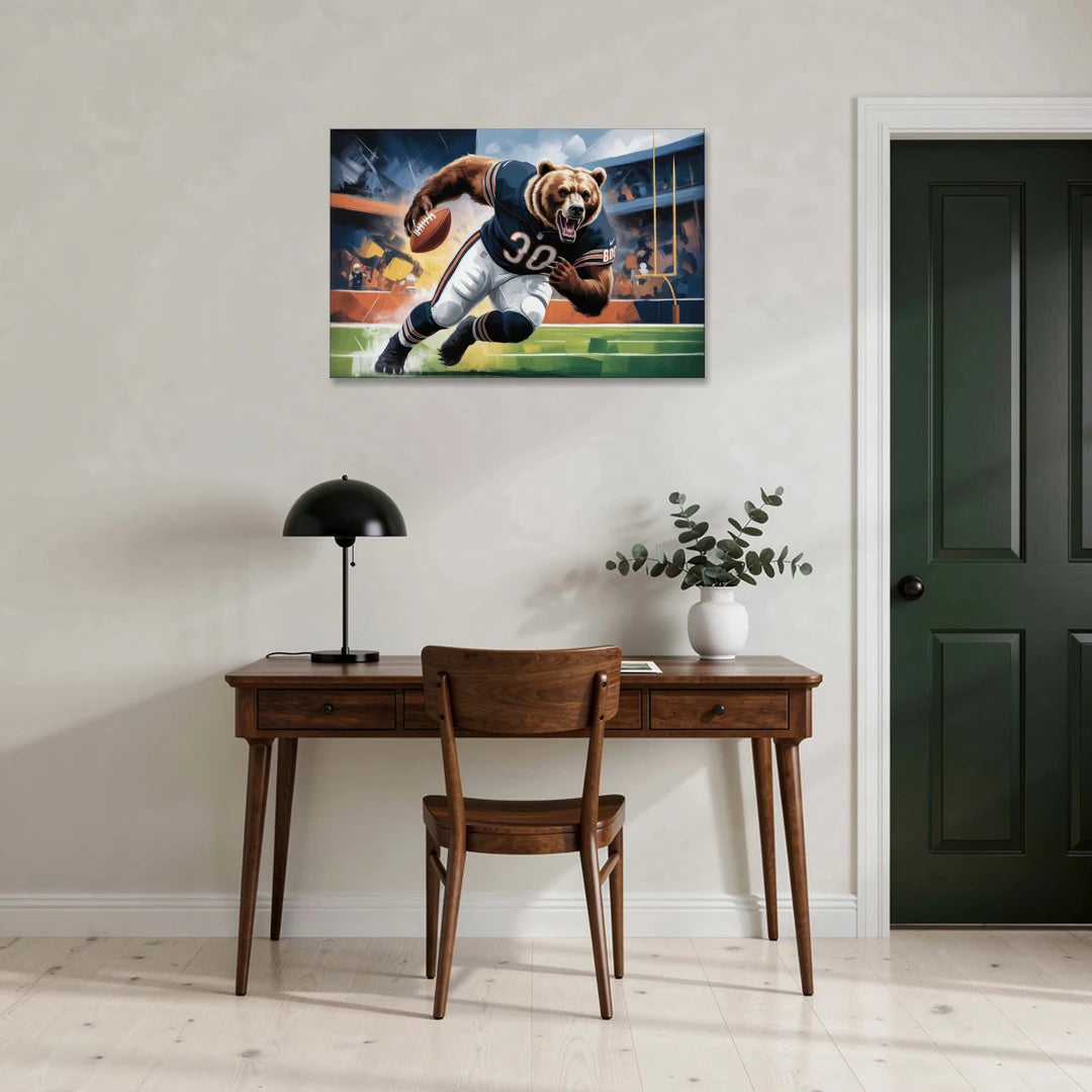 Chicago Bears Impressionistic Bear Art - Canvas Wall Art - Office - 36x24