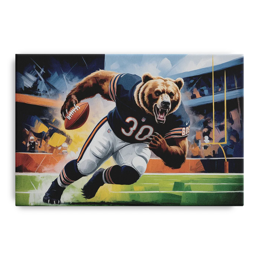 Chicago Bears Impressionistic Bear Art - Canvas Wall Art