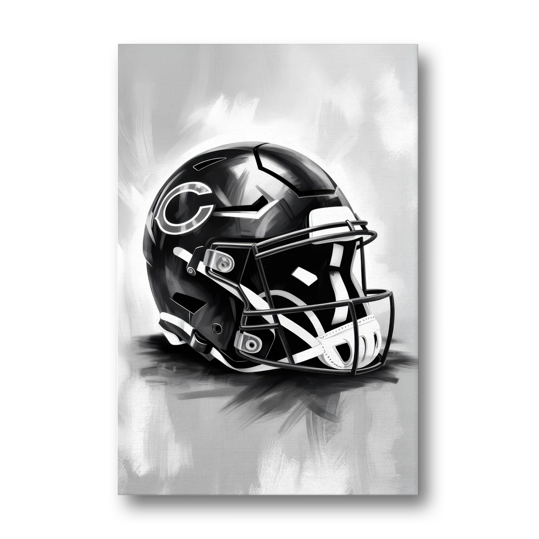 Chicago Bears Vintage Helmet Design - Canvas Wall Art - Front