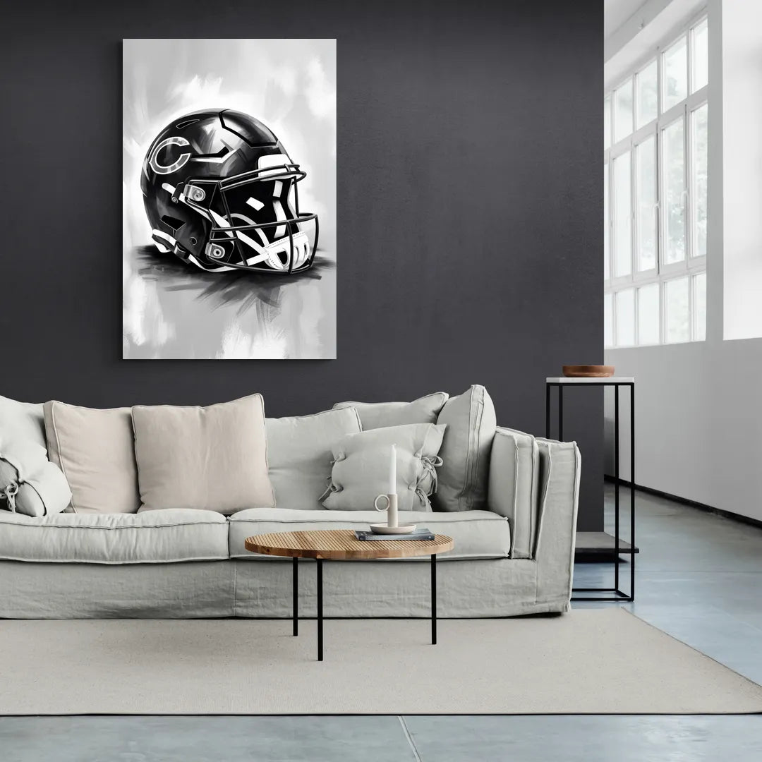 Chicago Bears Vintage Helmet Design - Canvas Wall Art Living Room