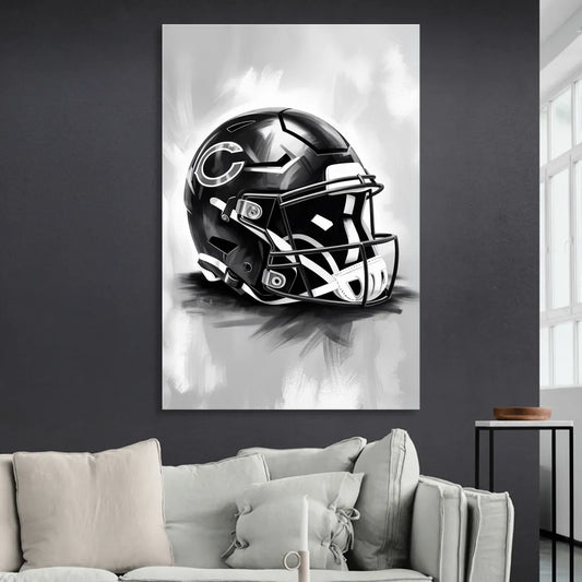 Chicago Bears Vintage Helmet Design Living Room - Canvas Wall Art