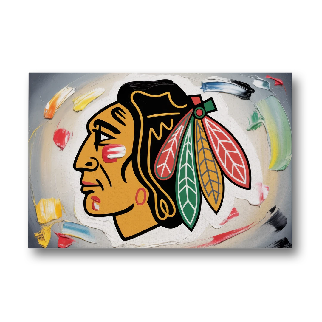 Chicago Blackhawks Classic Logo Redux - Canvas Wall Art - Front