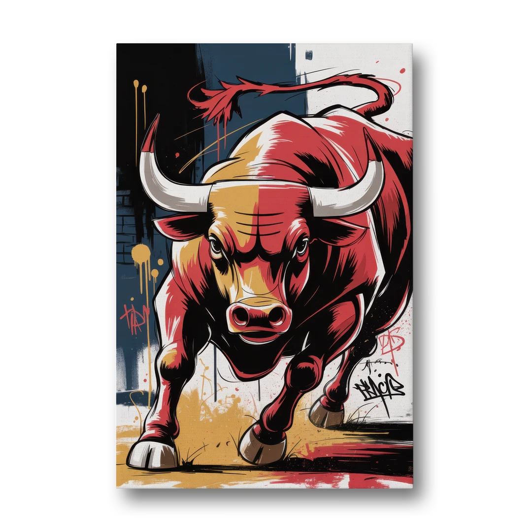 Chicago Bulls Street Graffiti Edition - Canvas Wall Art - Front