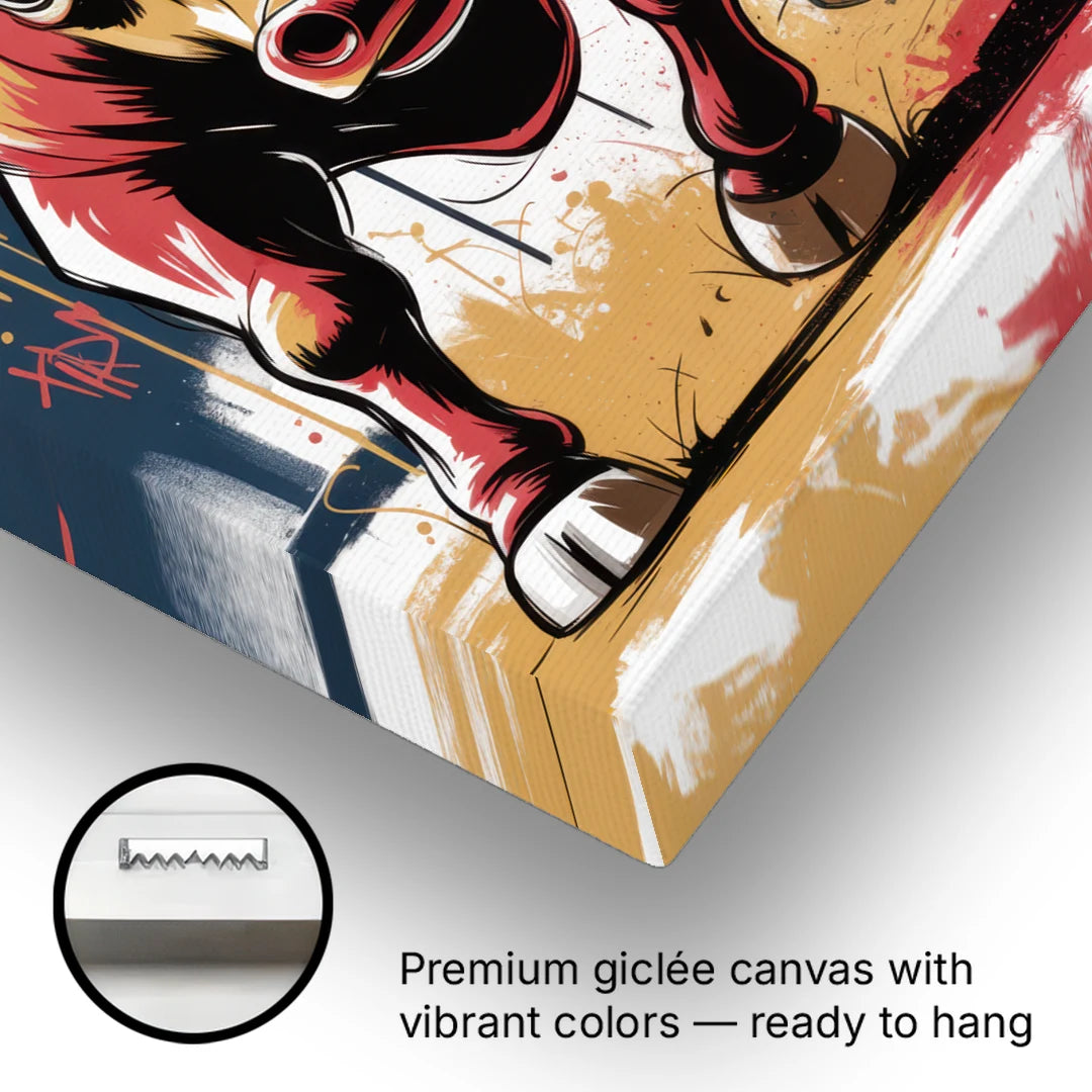 Chicago Bulls Street Graffiti Edition - Canvas Wall Art - Gallery Wrap Corner