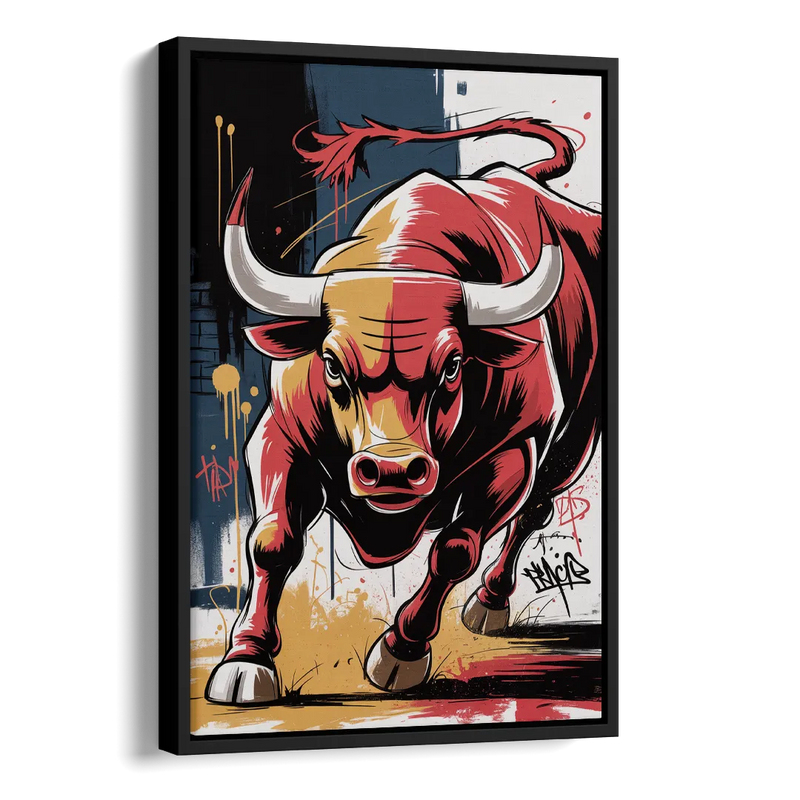 Chicago Bulls Street Graffiti Edition Side - Black Canvas Wall Art