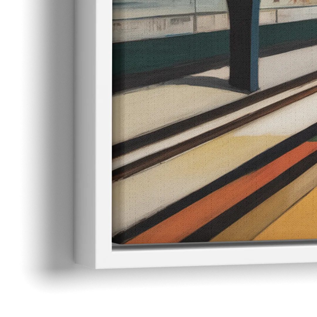 Chicago CTA Train Lines Pop Art - Close-Up White Frame Canvas