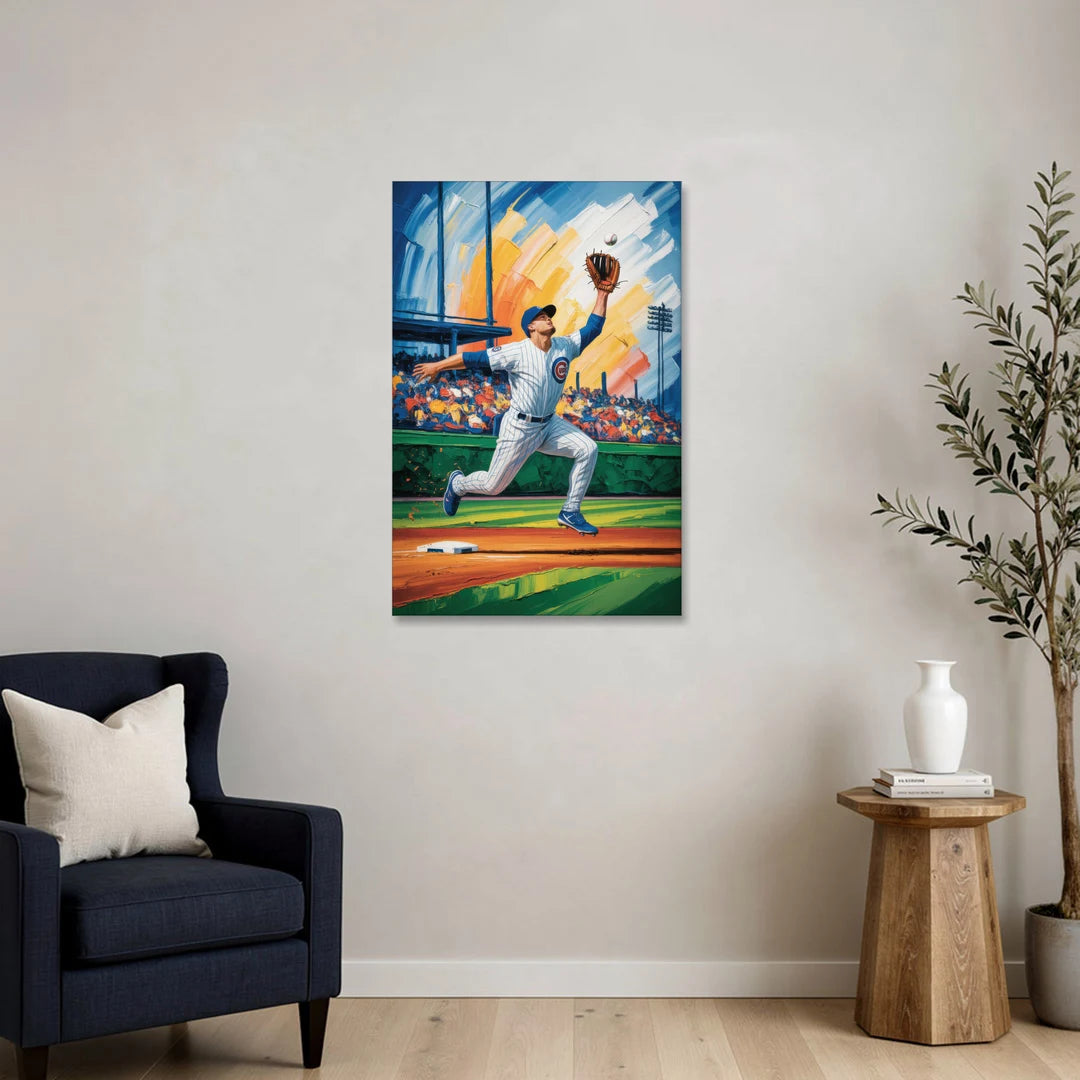 Chicago Cubs Outfield Catch - Canvas Wall Art - Sofa - 24x36