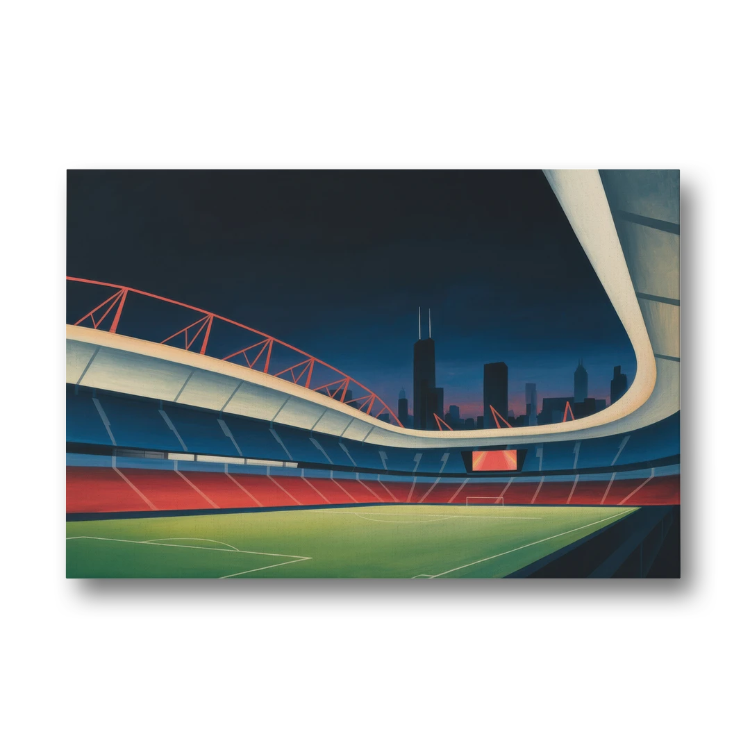 Chicago Fire FC Stadium Night - Canvas Wall Art - Front