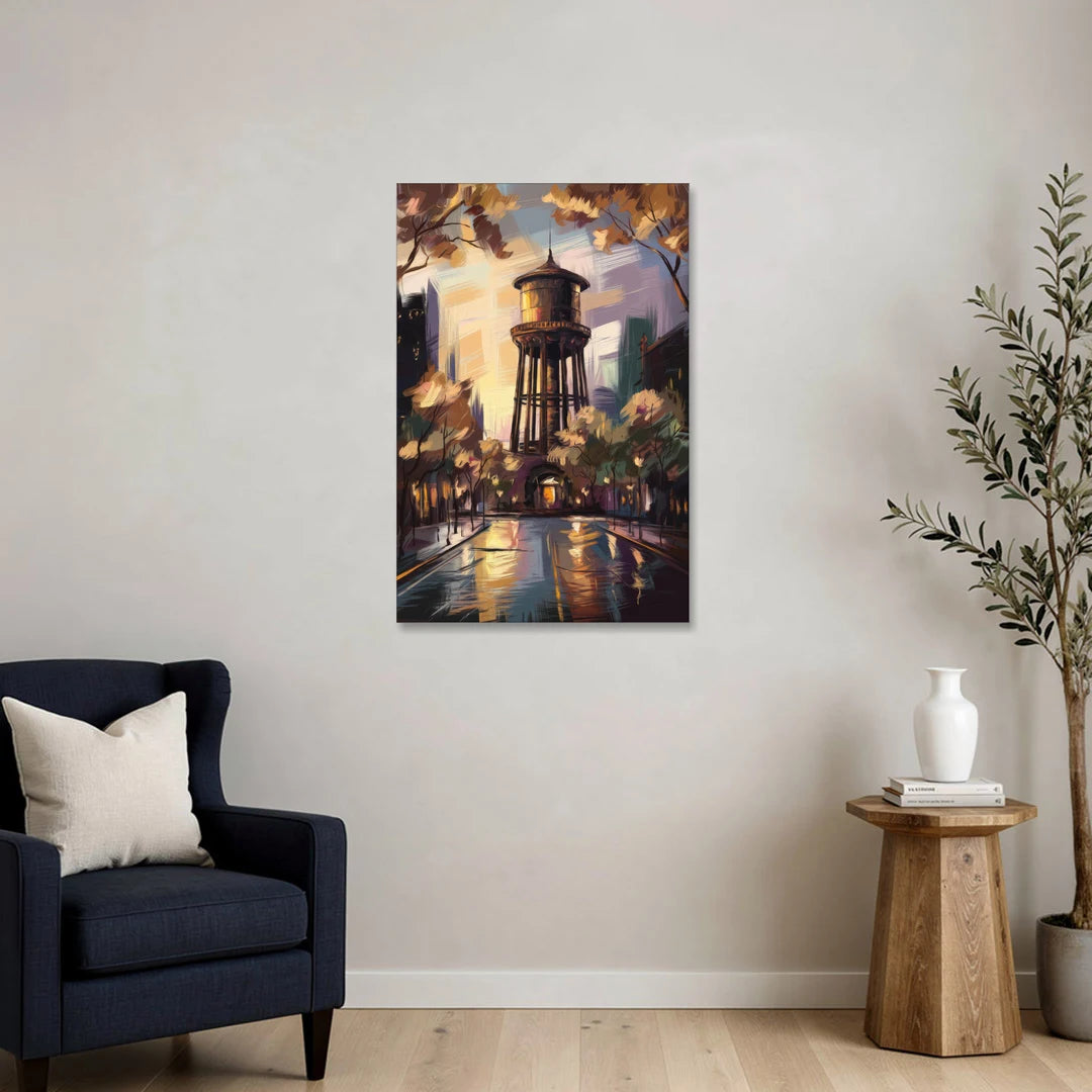 Chicago Historic Water Tower - Canvas Wall Art - Sofa - 24x36