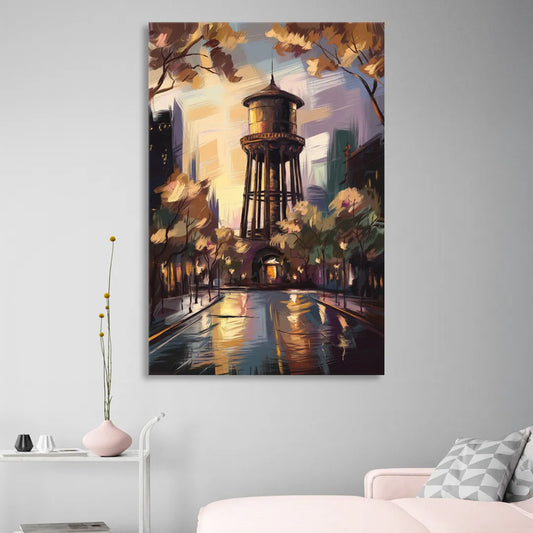 Chicago Historic Water Tower Living Room - Canvas Wall Art