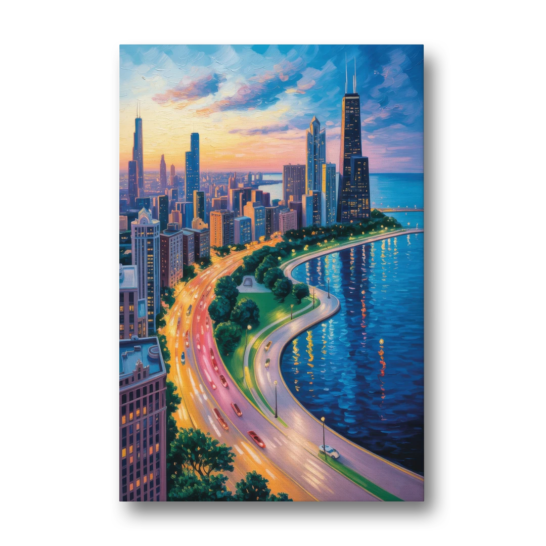 Chicago Lake Shore Drive - Canvas Wall Art - Front