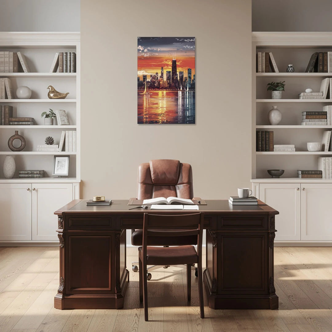 Chicago Lakefront Beauty - Canvas Wall Art - Office - 24x36