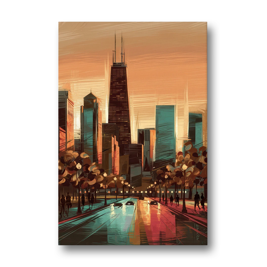 Chicago Magnificent Mile - Canvas Wall Art - Front