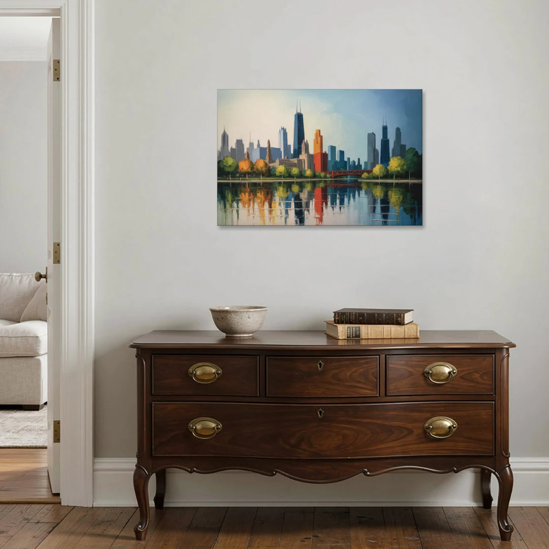Chicago Museum Campus Skyline - Canvas Wall Art - Coffee Table - 36x24