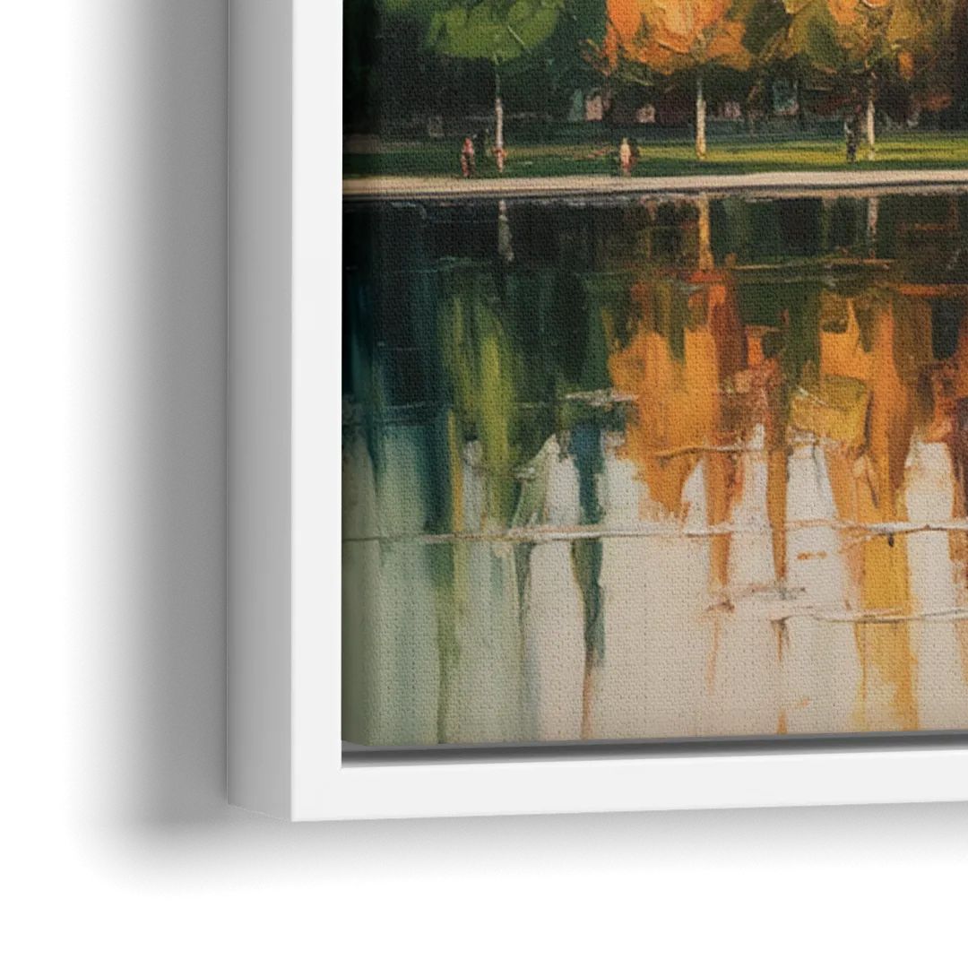 Chicago Museum Campus Skyline - Close-Up White Frame Canvas