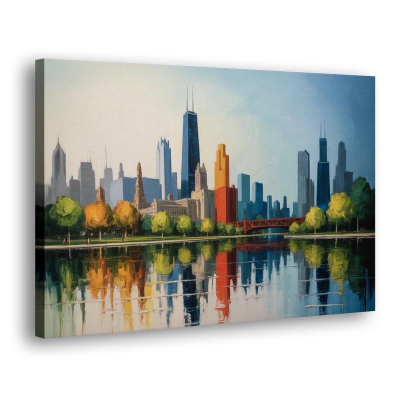 Chicago Museum Campus Skyline - Canvas Print Art Sides