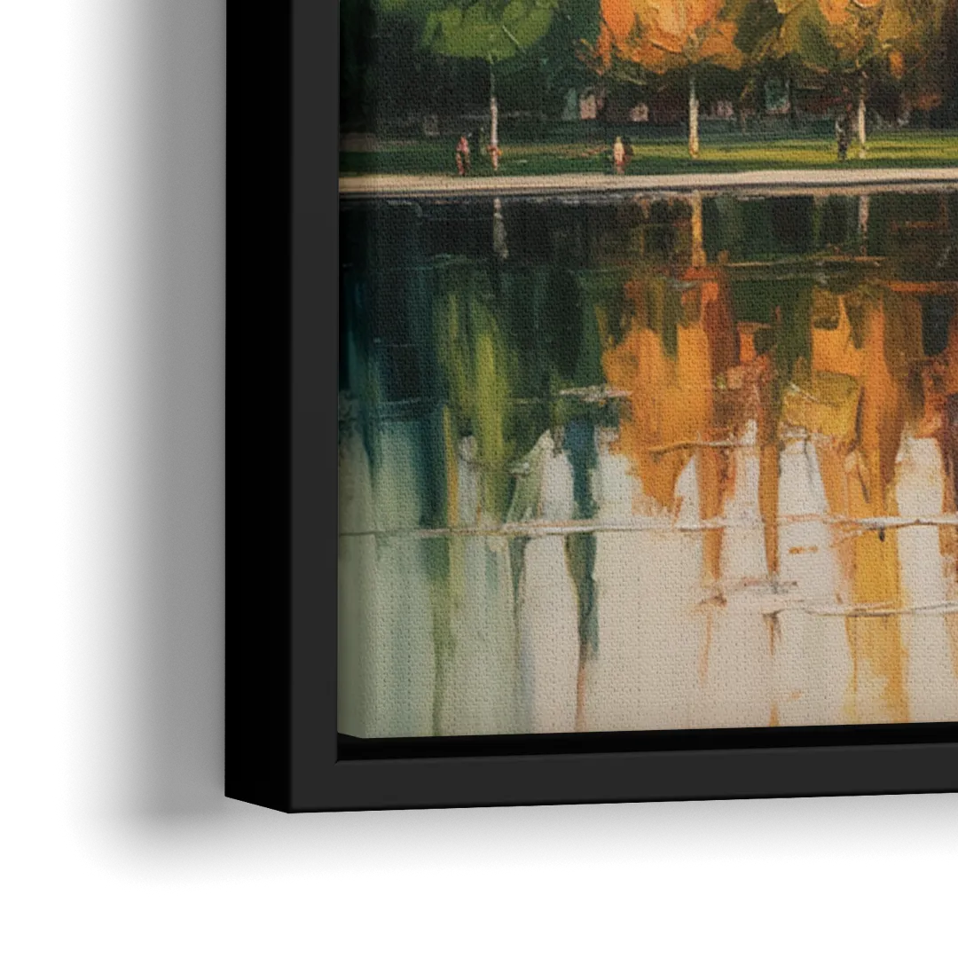 Chicago Museum Campus Skyline - Close-Up Black Frame Canvas