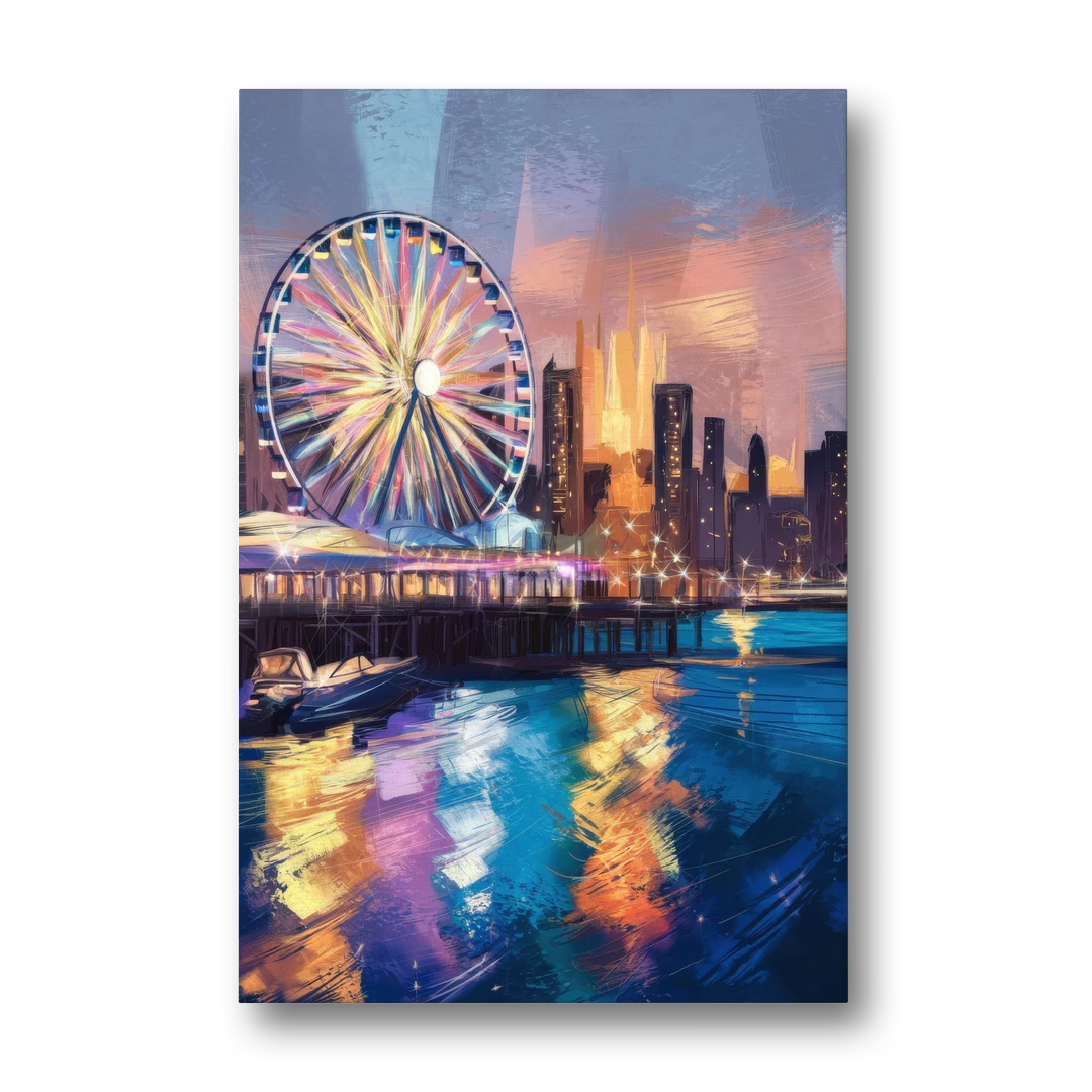 Chicago Navy Pier View - Canvas Wall Art - Front