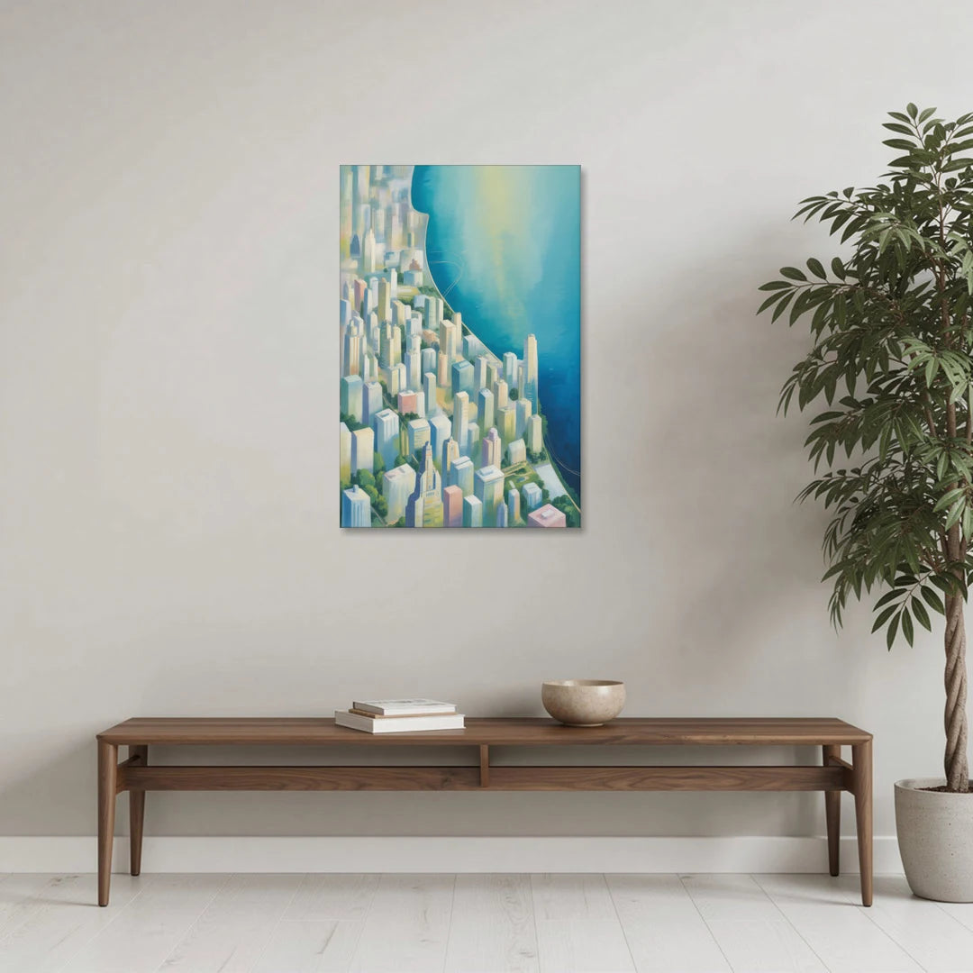 Chicago Neighborhoods Typographic Map - Canvas Wall Art - Coffee Table - 24x36