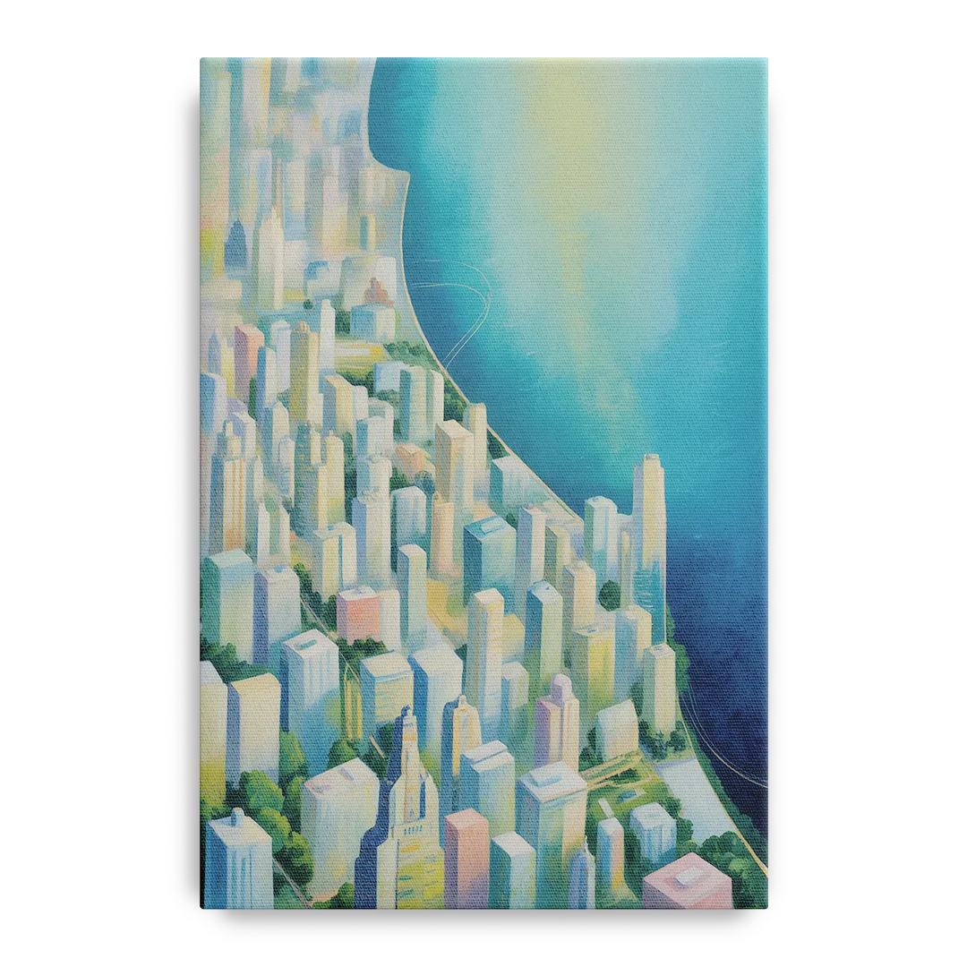 Chicago Neighborhoods Typographic Map - Canvas Wall Art