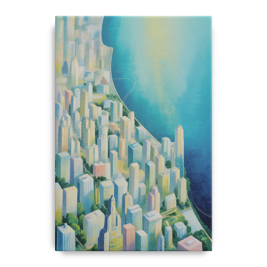 Chicago Neighborhoods Typographic Map - Canvas Wall Art